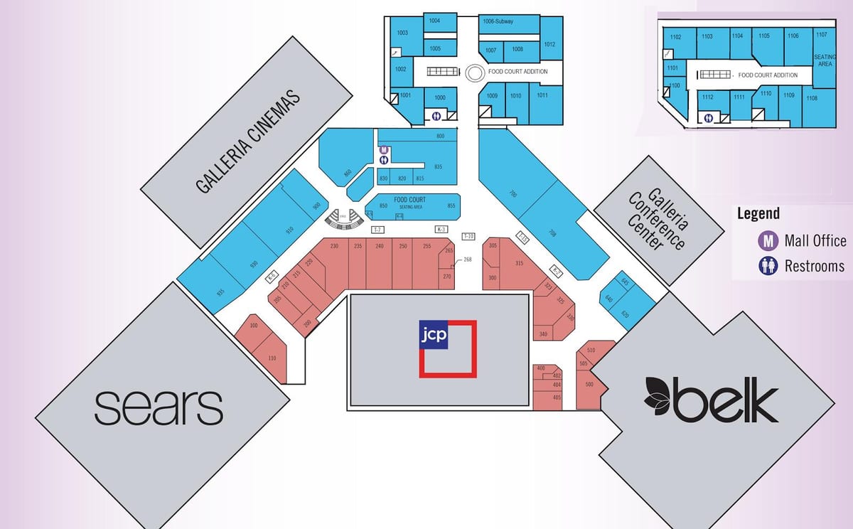 Nákupní centrum Galleria Houston mapě