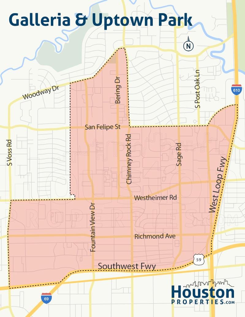 mapa Galleria Houston
