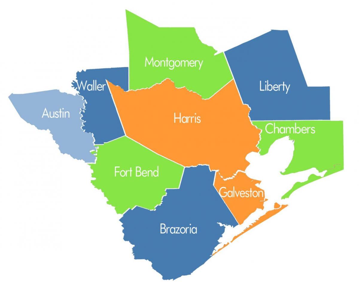 kraj mapa Houston