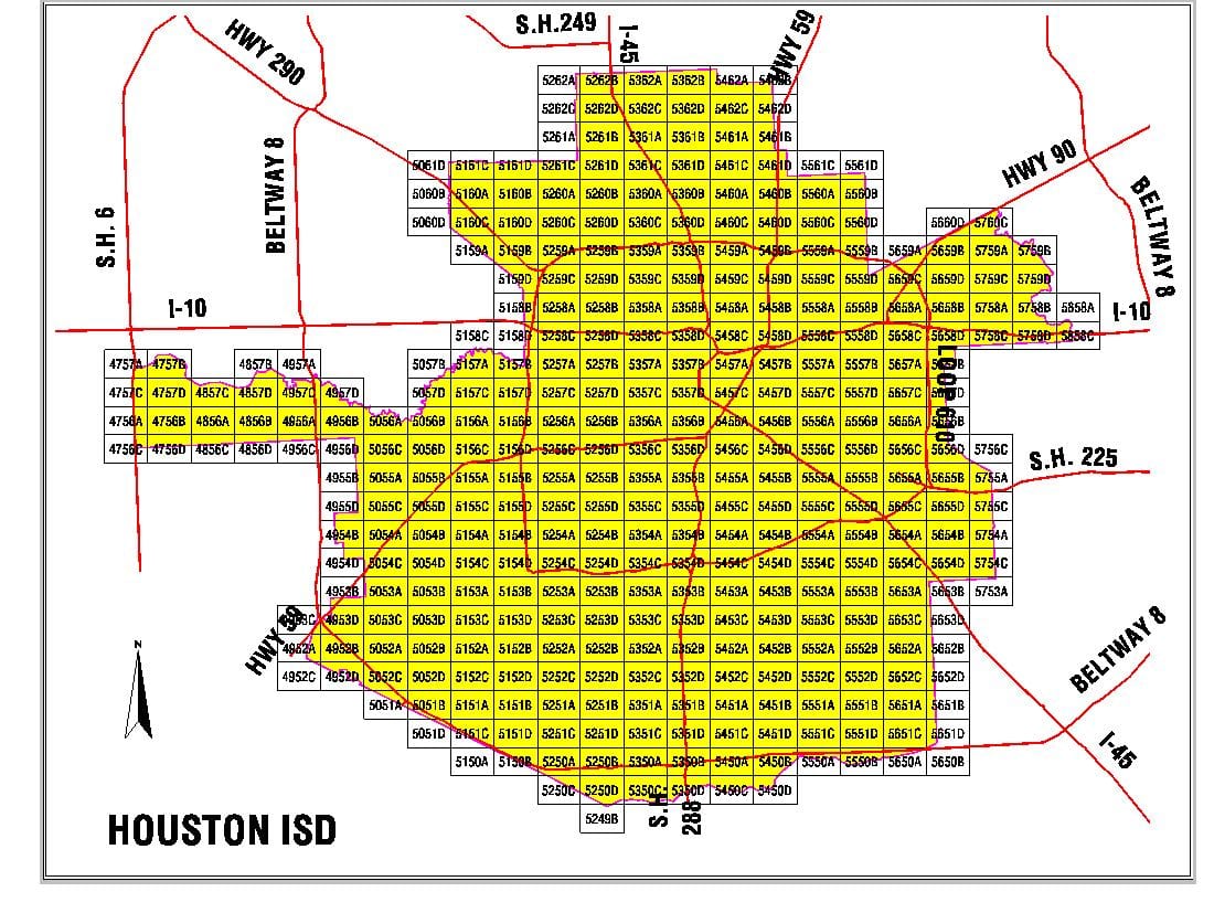 Houston area school district mapě