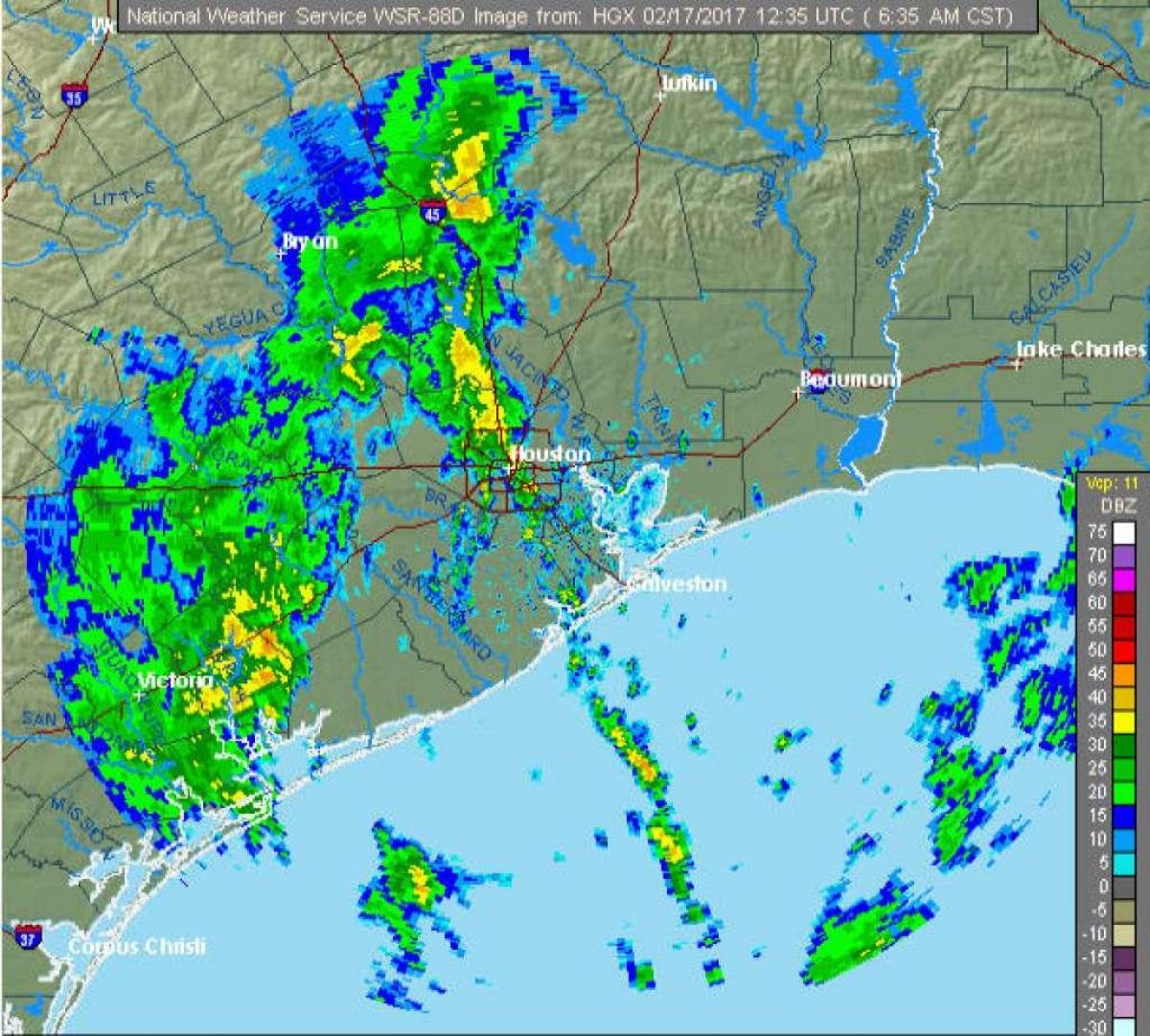 déšť mapa Houston