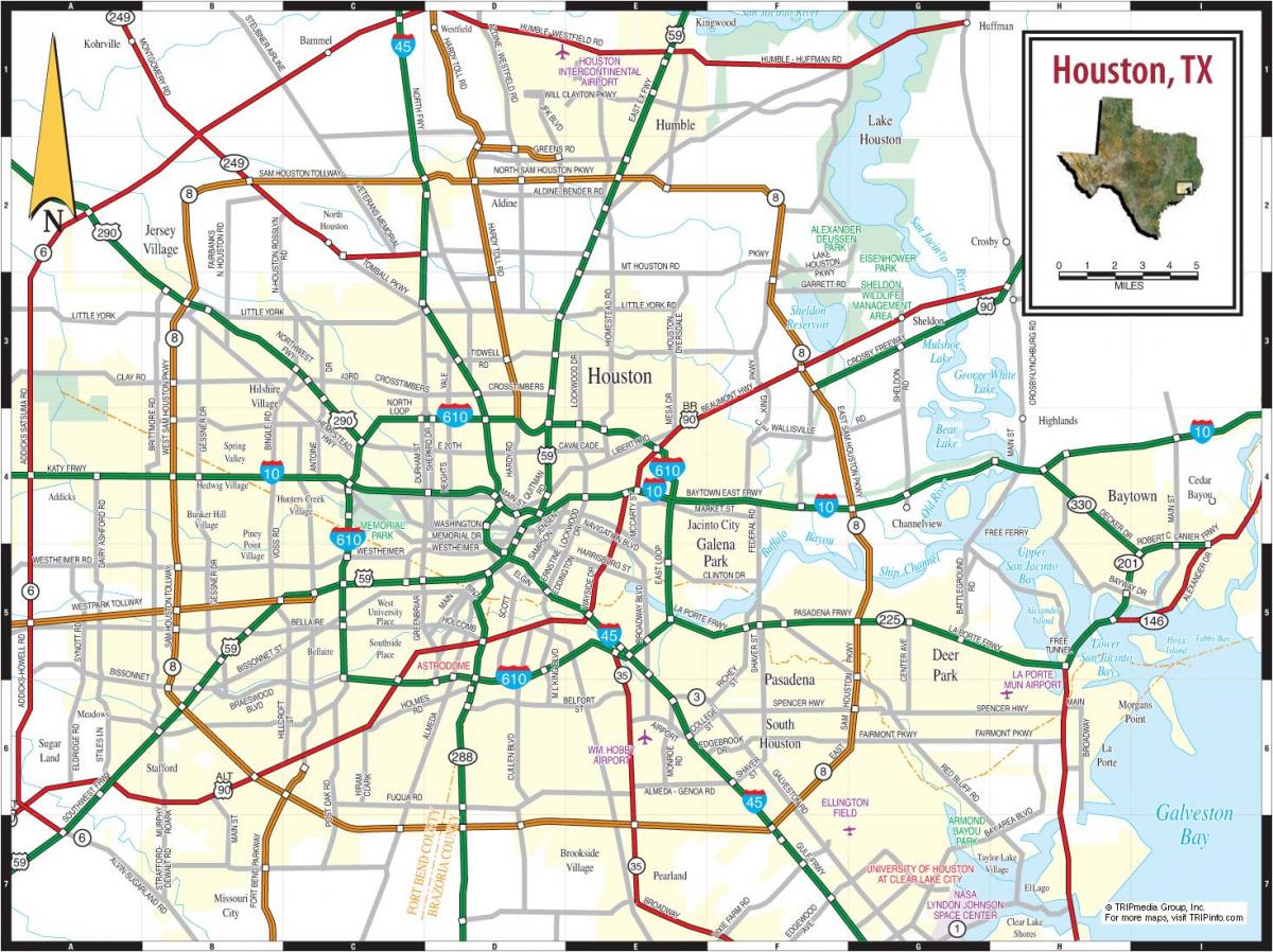 mapa Houstonu v texasu