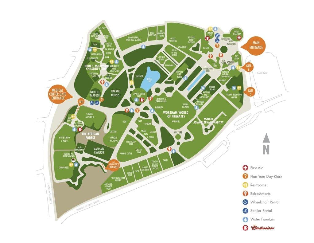 mapa Houston zoo