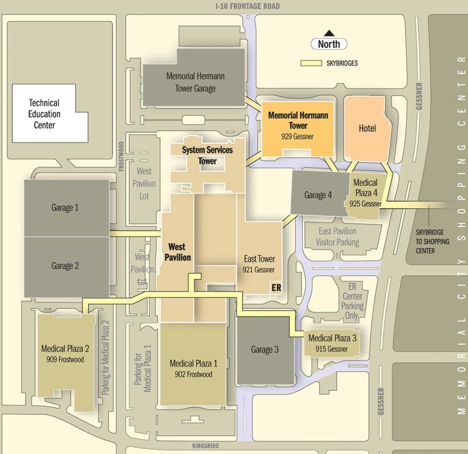 Memorial Hermann hospital mapě