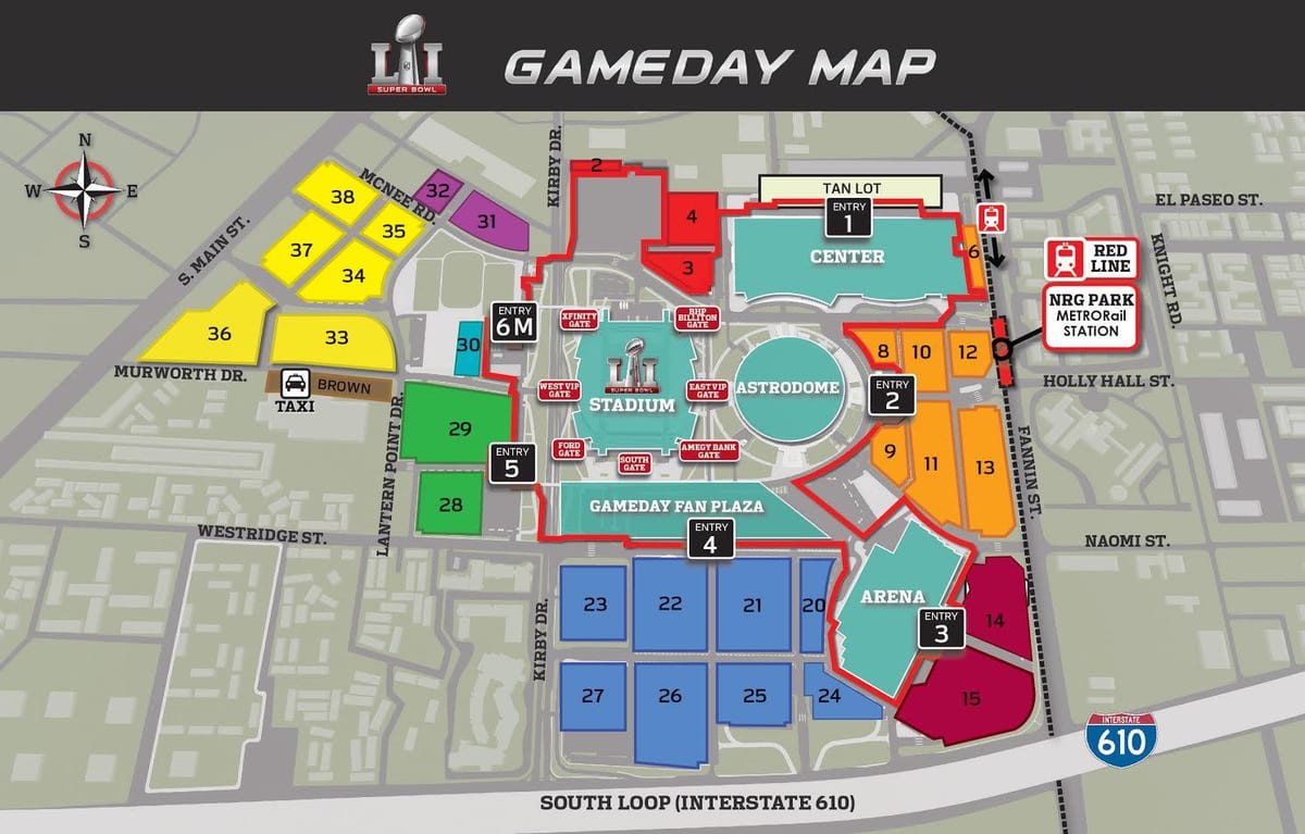 NRG stadium parkování mapě
