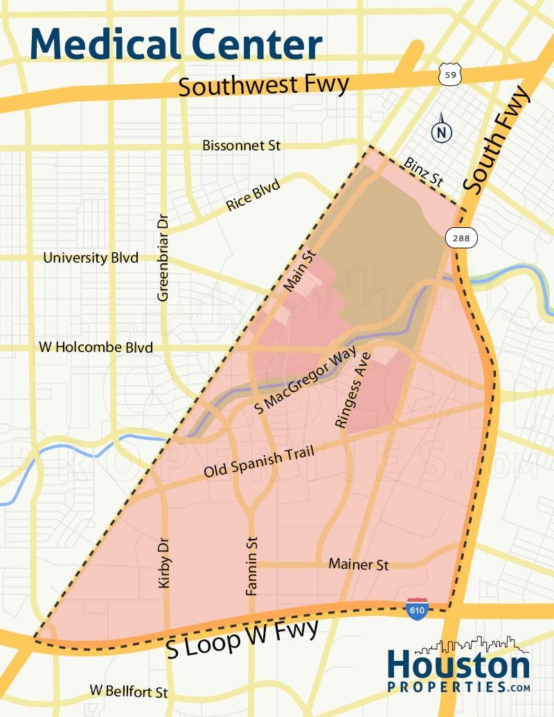 mapa texas medical center