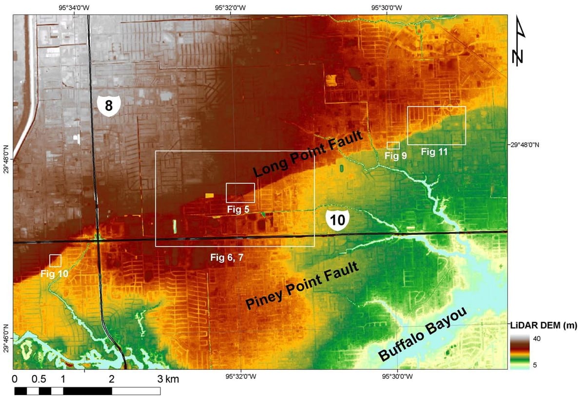 Houston tx výšková mapa