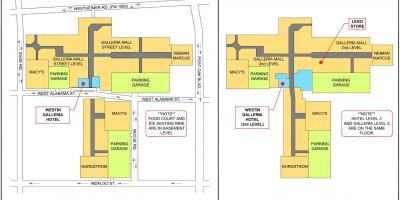Houston Galleria mall mapě