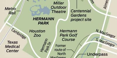 Mapa Hermann park