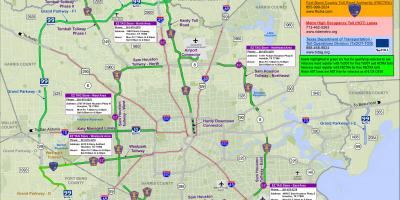 Mapa Houston mýtné silnice