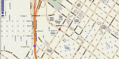 Mapa centra města Houston