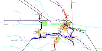 Lehké železniční mapa Houston