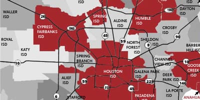 Mapa Houston
