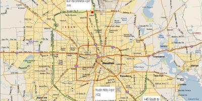 Mapa Houstonu metro area