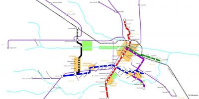 Metro rail Houston mapě