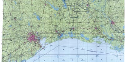 Topografická mapa Houston