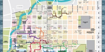 Downtown Houston tunelu mapě