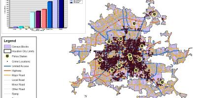 Houston kriminalita mapě