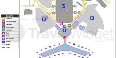 Houston airport terminal mapě