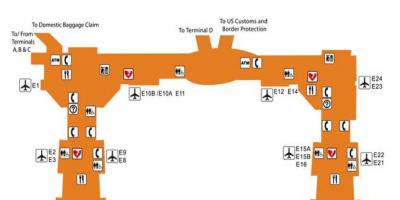 Houston letiště terminál e mapa