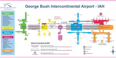 IAH airport terminal mapy