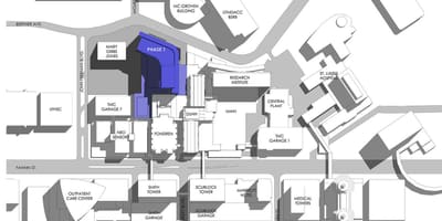 Methodist hospital v Houston mapě