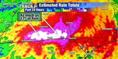 Mapa Houston záplavy