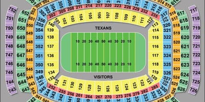 Houston Texans sedadla mapě
